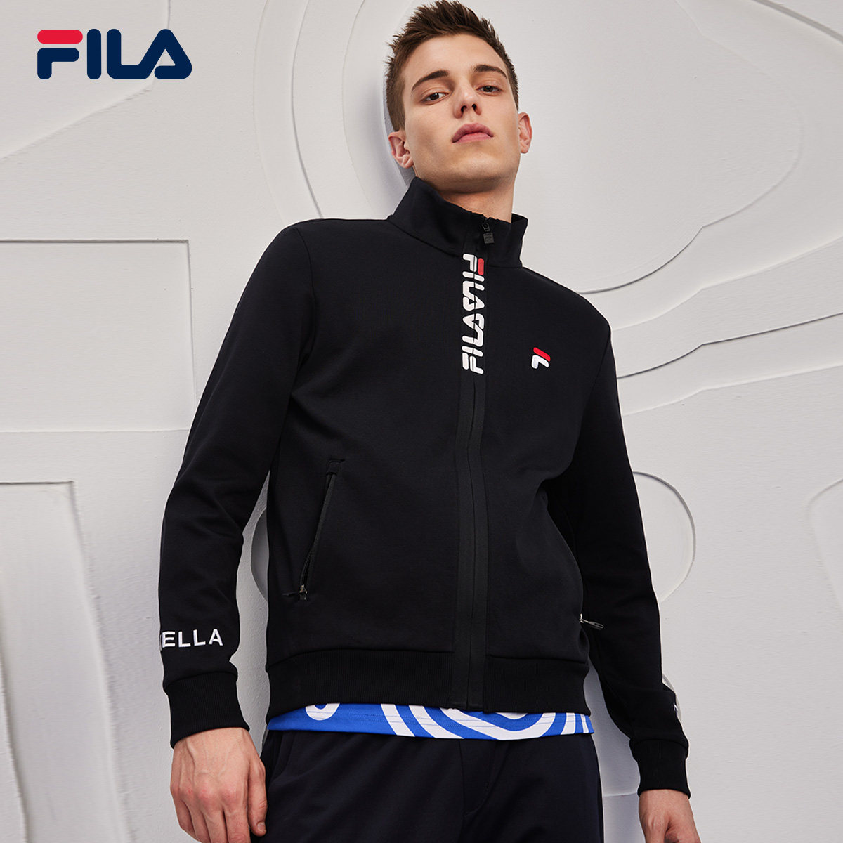 fila 斐乐男士运动时尚2021年秋季新款百搭夹克立领潮流休闲外套