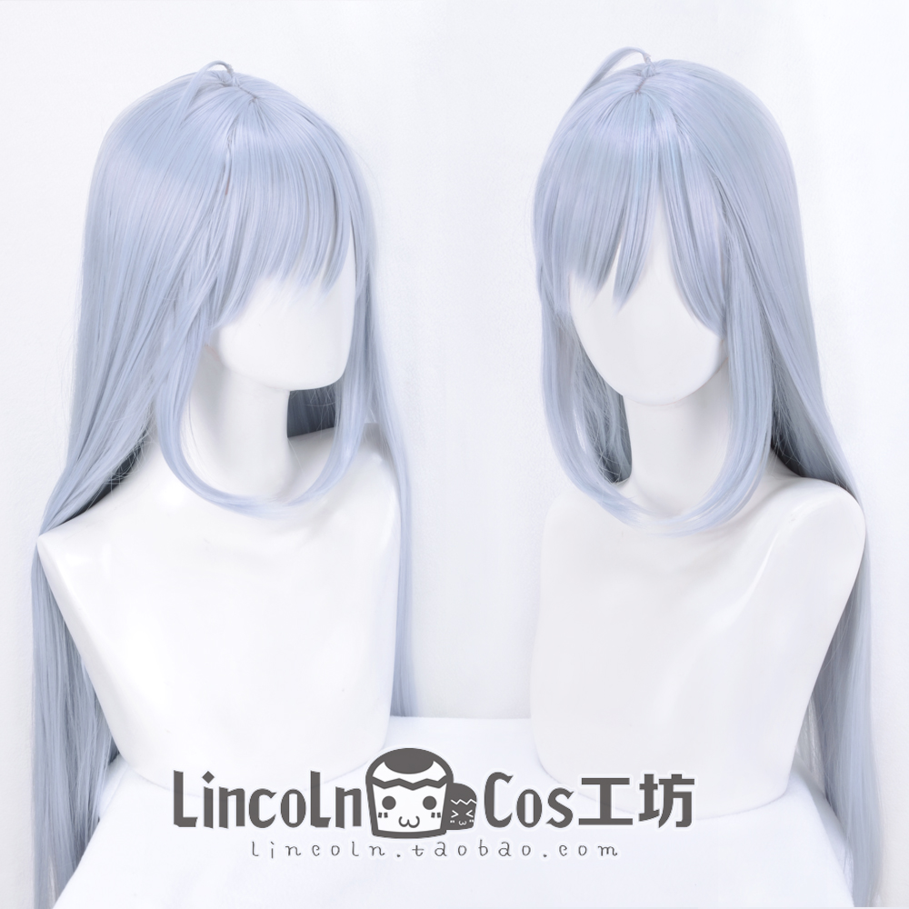 LINCOLN 来自缤纷世界的明天 月白瞳美 cosplay假发 蓝灰长直发