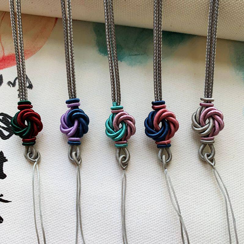 新款项链绳吊坠挂件绳子可调结2mm手工编织翡翠黄金玉石挂绳女款