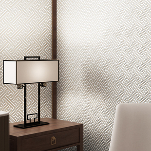 加厚现代简约新中式无缝墙布古典回纹客厅卧室背景全屋中国风壁布