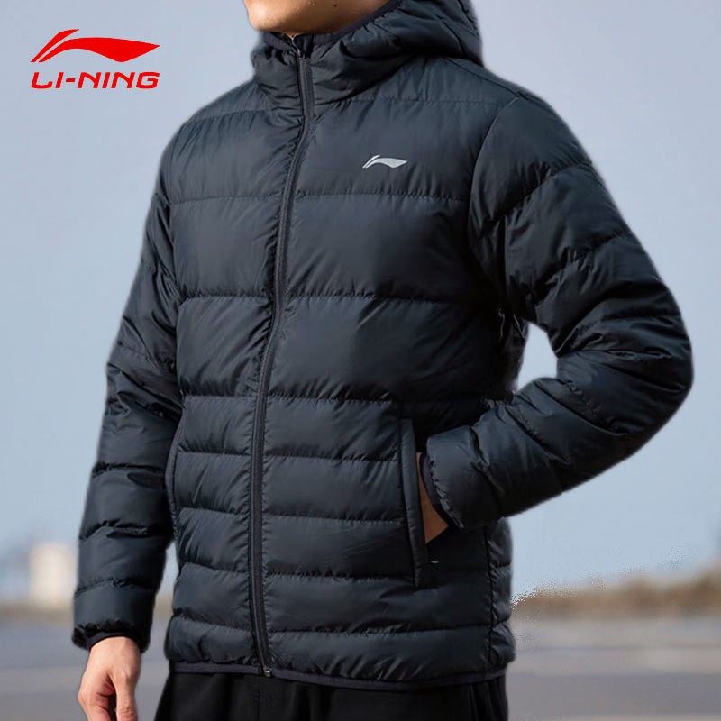 李宁羽绒服男上衣冬季加厚款正品防风保暖运动羽绒上衣外套运动服 –