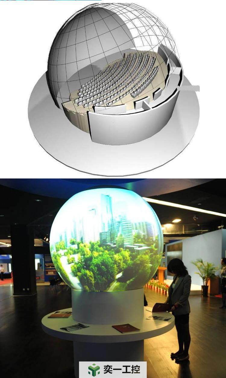 沉浸式环形天穹球幕影院科技天文馆教学展览仪式发布触摸内外投球