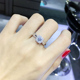 现货白18K金1克拉效果钻戒钻石戒指女求定结婚群镶显钻天然正品
