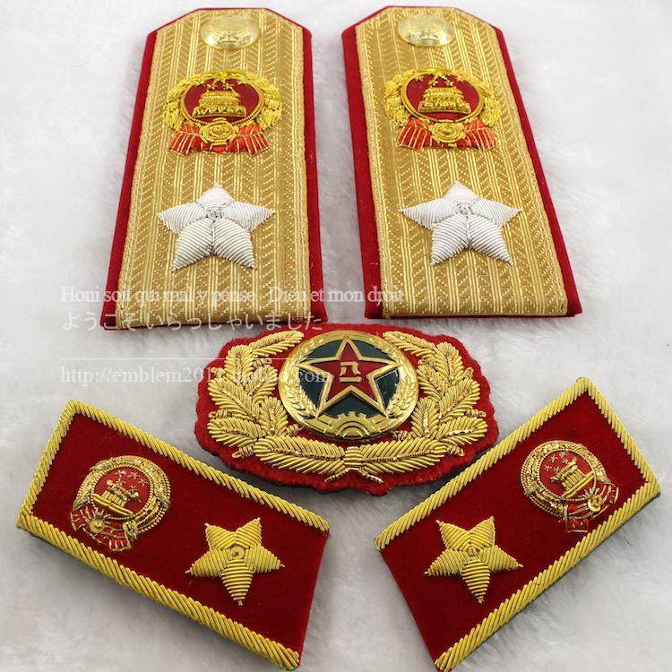 经典军事博物馆收藏金丝手绣天安门将星陆军元帅常服肩章领章套装