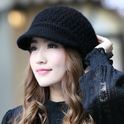 帽子女秋冬季毛线帽女士羊毛帽针织百搭加厚保暖护耳韩