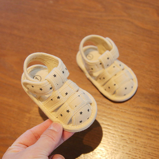 夏季一岁宝宝布鞋3-6-12月婴儿凉鞋软底学步鞋婴幼儿鞋子夏步前鞋
