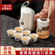 捷安玺熊猫快客杯功夫茶杯套装2024新款便携式旅行茶具玻璃泡茶壶