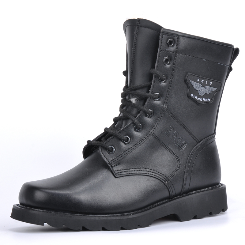 军靴3515强人冬季_3515强人正品羊毛靴男冬季侧拉链战靴子羊毛皮毛