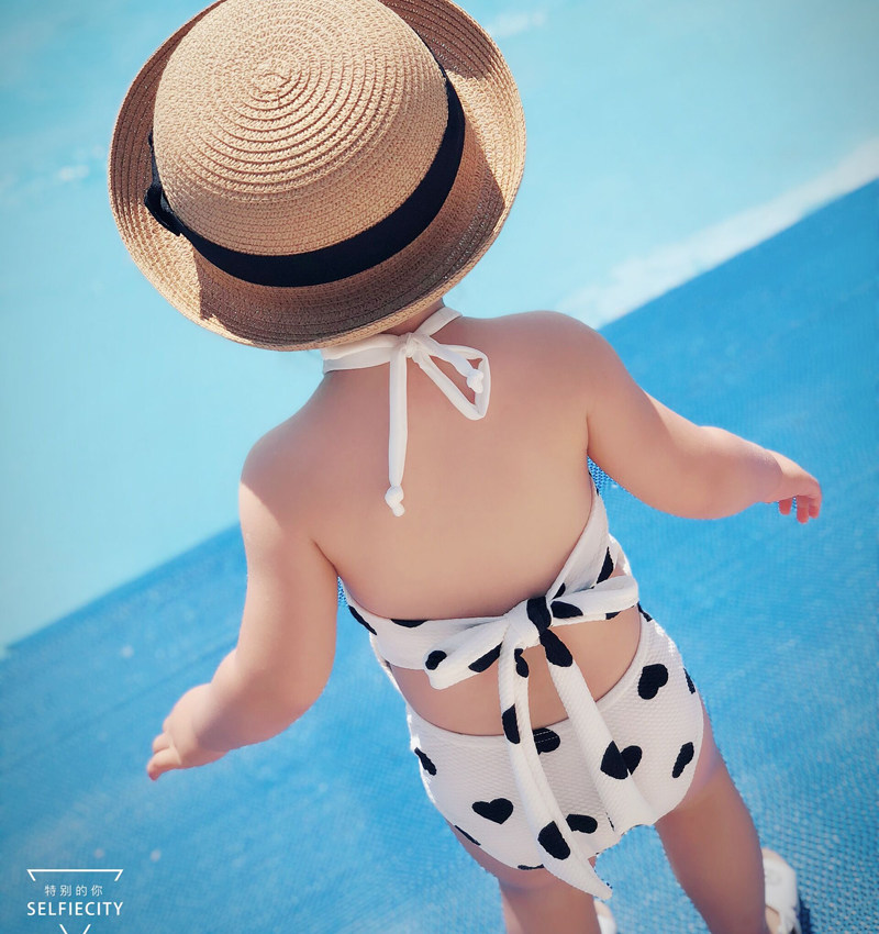 女童夏装2019新款儿童露背泳衣女孩婴儿连体公主宝宝游泳衣亲子装