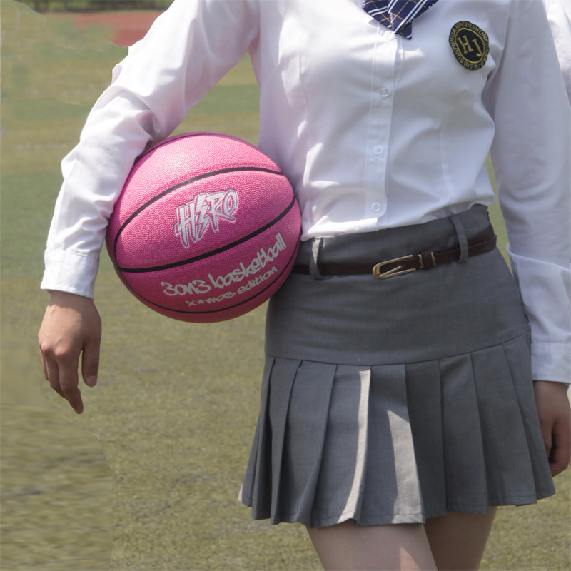 热销dxxl篮球_熊斯dxxl6号女生篮球女子比赛女神款蓝球花式街球软皮