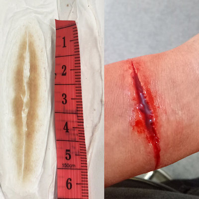 假疤痕贴影视特效化妆逼真伤口cos万圣节丧尸割腕缝针老疤假皮