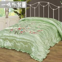 床上用品 多线色绣花 绿色美丽缎面 外贸尾单 韩国风带被套冬被