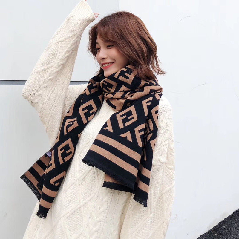 双f字母羊绒围巾