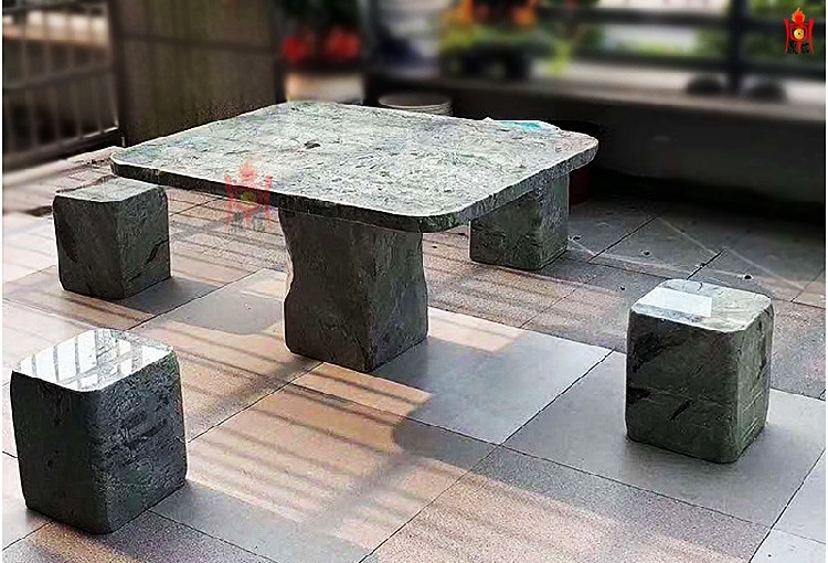 鼎信华安九龙壁石桌户外茶几椅子