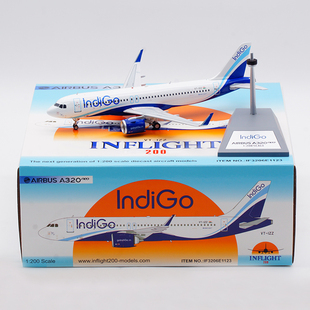 IndiGo 靛蓝航空Inflight1:200仿真飞机模型合金A320NEO VT-IZZ