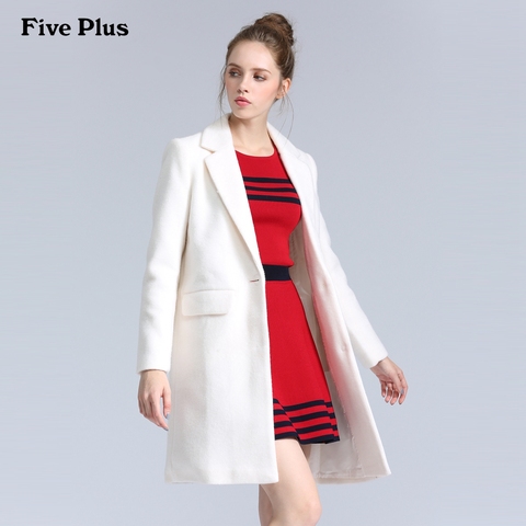 【11-11 214元】Five Plus纯色宽松长款毛呢西装领外套2YL4343330