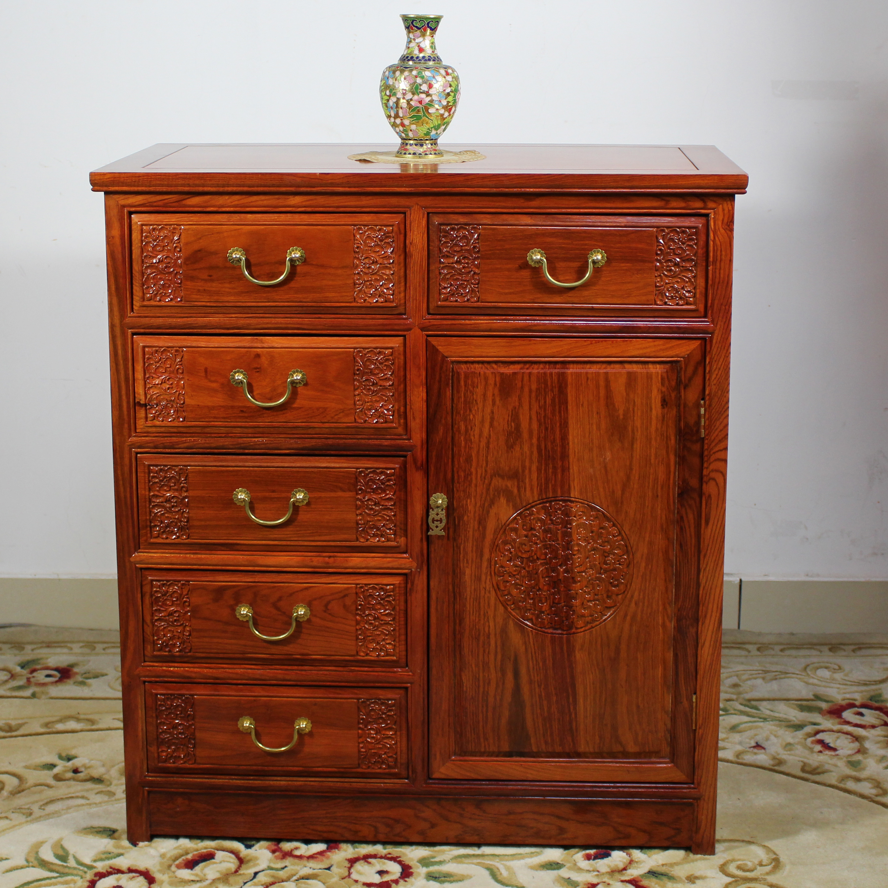 红木五斗柜非洲刺猬紫檀花梨木六斗柜卧室实木储物柜中式收纳柜