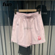 速发Fun潮牌2024年夏季新款女士加菲猫粉色针织休闲短裤FGK241A0R