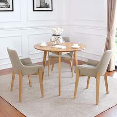 北欧餐桌小户型餐桌椅组合餐厅家具日式简约洽谈桌子实木圆形餐桌
