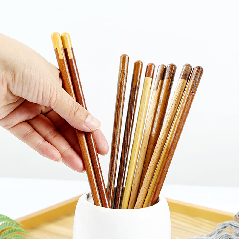 高档家用实木筷子榫卯五木专人专用筷防滑尖头不发霉不变形高品质