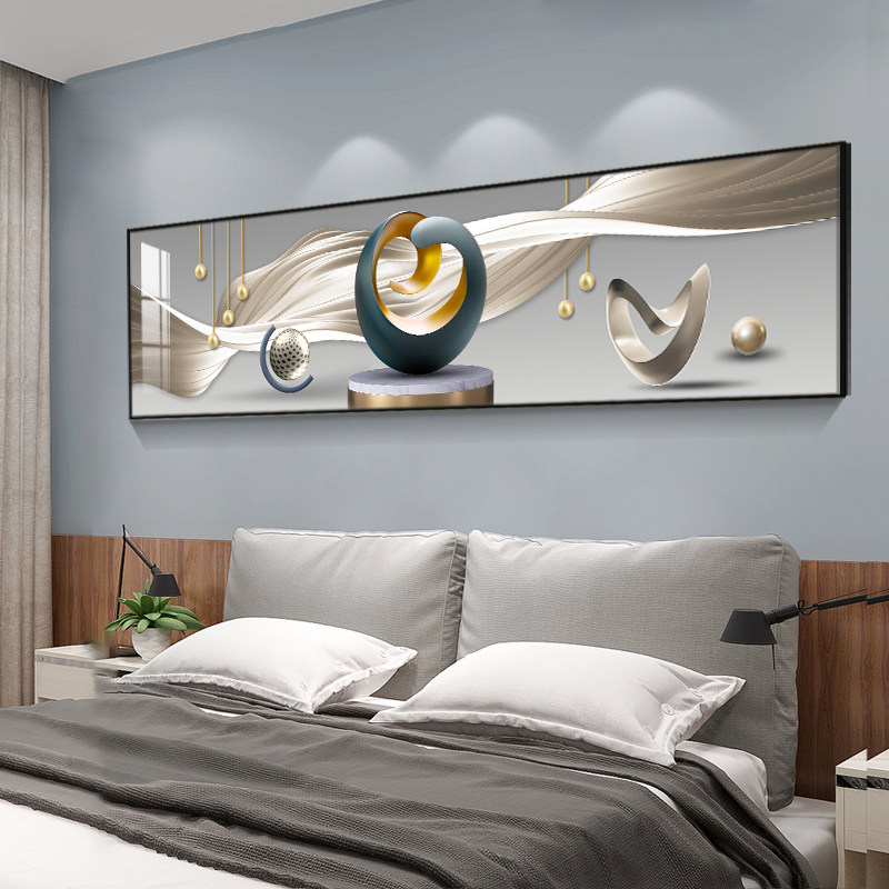 现代简约卧室床头装饰画主卧背景墙轻奢挂画酒店宾馆房间创意墙画