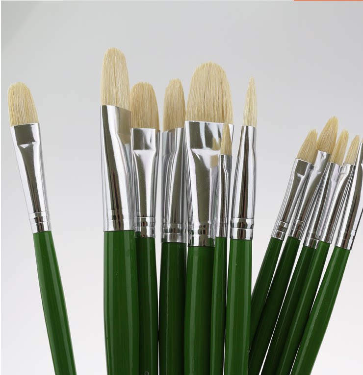 高级猪鬃油画画笔1号单支水粉笔112号水彩笔