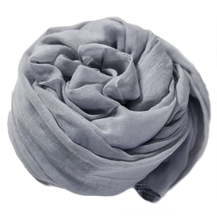 浅灰色围巾女薄款棉麻春秋冬季长款旅游防晒披肩两用丝巾韩版亚麻