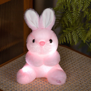 七彩发光兔子毛绒玩具床头小夜灯玩偶夜光娃娃婴儿童女孩生日礼物