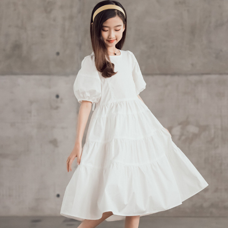 女童连衣裙秋冬文艺森系长裙女孩中长款裙子中大童厚款儿童裙