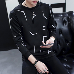 2017春季新款卫衣男韩版圆领套头上衣服青少年长袖t恤学生外套潮