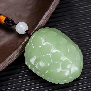 新疆和田玉青玉富甲天下长寿龟壳玉石挂件项链糖玉龙龟吊坠车挂坠