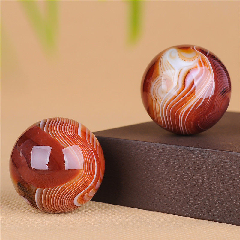 天然正品玉石玛瑙健身球手球活动手指转球康复保健手握把玩送父母