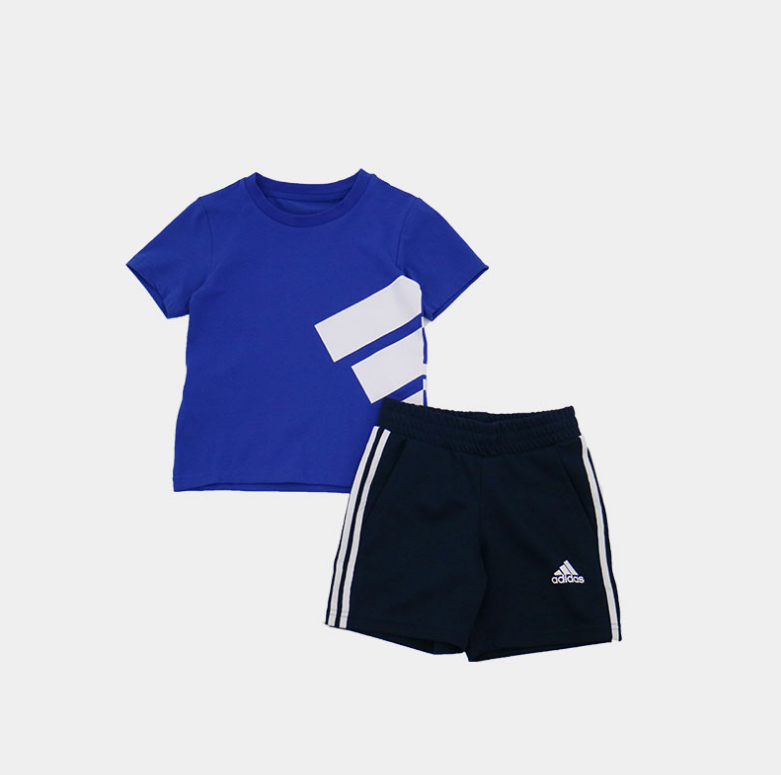 Adidas/阿迪达斯正品 夏季新款休闲运动男小童套服 GP0387