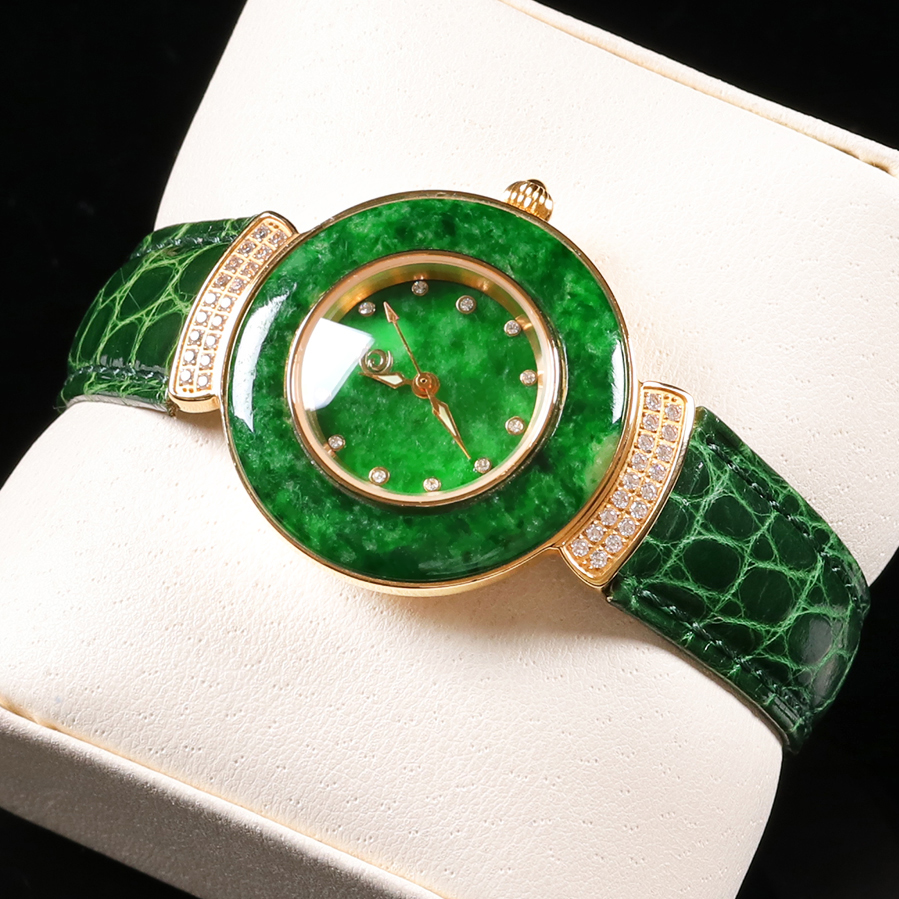 珍藏级天然缅甸a货高档翡翠手表 48.75克