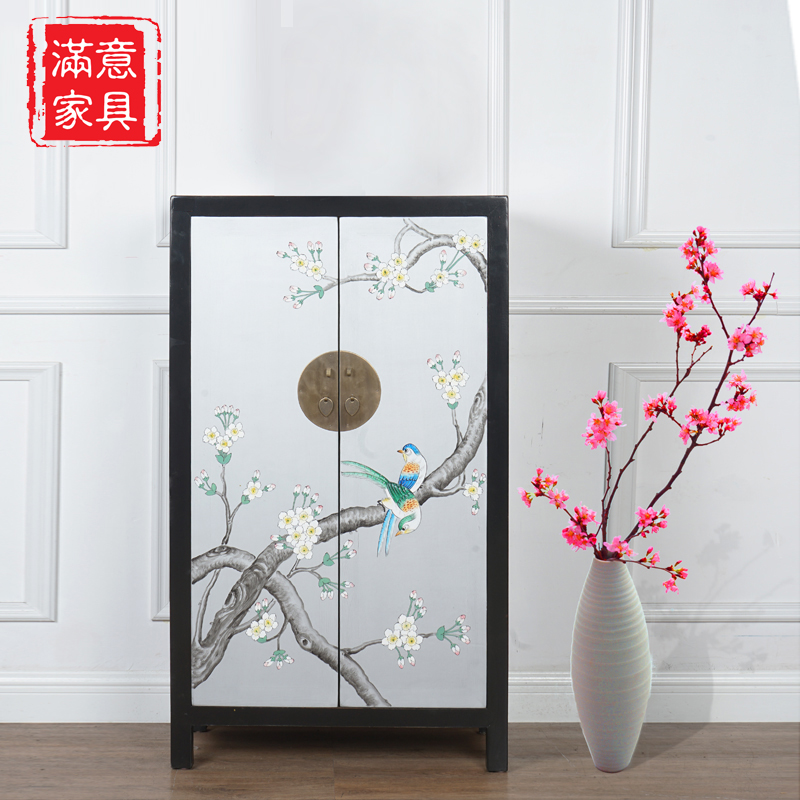 新中式玄关柜门厅鞋柜手绘装饰柜彩绘家具客厅餐边柜新古典边柜子|msdalam kategori perabot kediaman, kabinet, kotak kasut - dari Buy2taobao.com untuk memberikan perkhidmatan ejen Taobao profesional membeli
