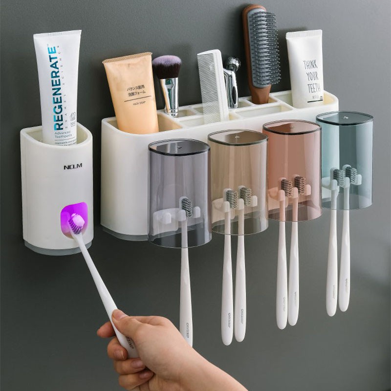 家居卫生间用品用具家用大全洗漱台牙刷牙膏收纳置物架浴室壁挂式