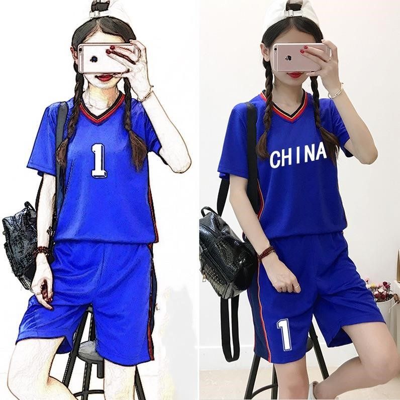 球衣_篮球服女短袖套装女子韩版宽松定制夏季学生运动比赛服新款