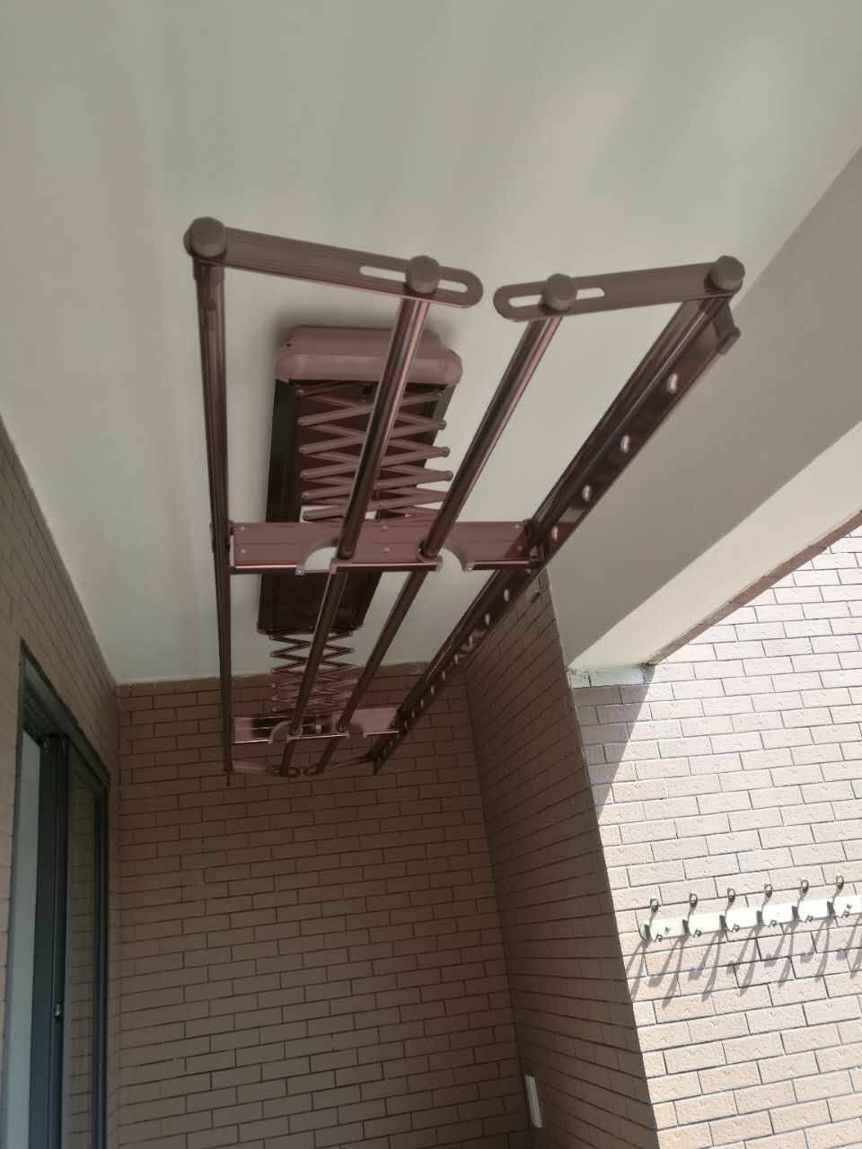 朗迪仕新款电动晾衣架遥控升降智能静音阳台家用晒衣架上门安装