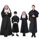 六一儿童节演出服 黑色修女cosplay长袍角色扮演服万圣节话剧舞台