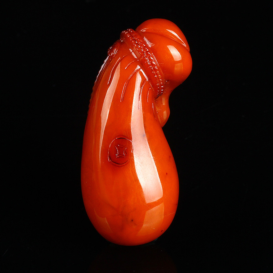 12.15g【苏工福袋】鸡油红蜜蜡琥珀雕件挂件5403