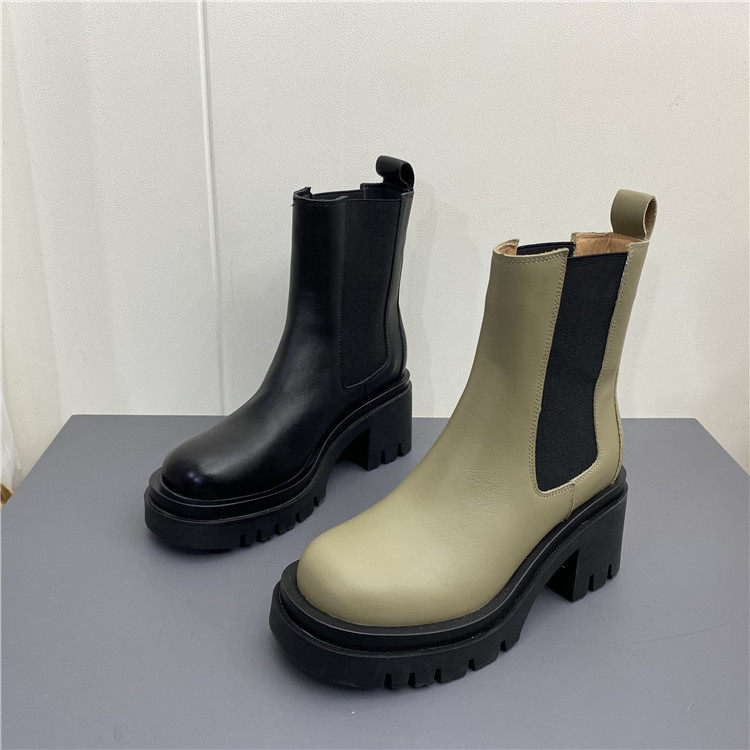 烟筒靴女2021新款全牛皮