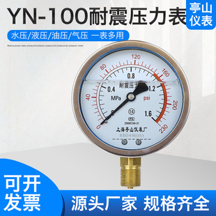 YN100耐震压力表0-0.6/1.6/2.5MPa水压油压液压表抗震径向安装