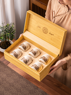 复古陶瓷6小罐装高档茶叶包装盒空盒红茶绿茶碎银子通用礼盒定制
