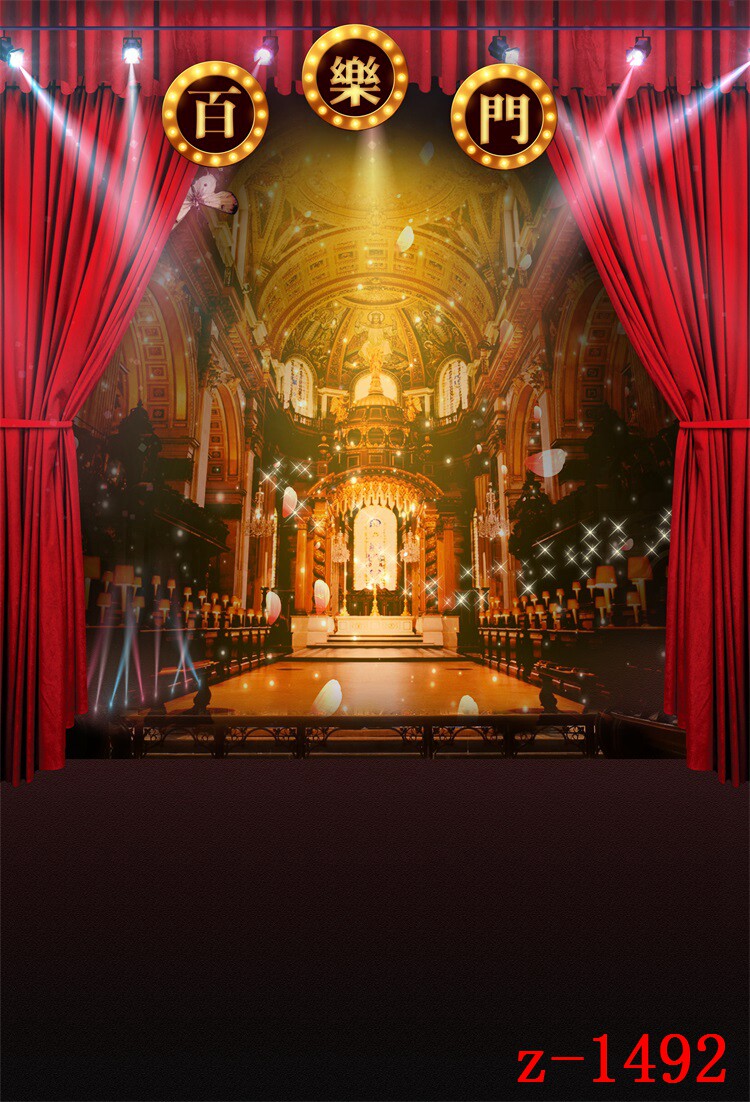 大上海不夜城歌舞厅旗袍民国女主播直播拍段子视频背景布3d立体