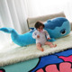 INS蓝鲸鱼公仔 卡通蓝鲸毛绒玩具 海洋世界  大号安睡抱枕靠垫