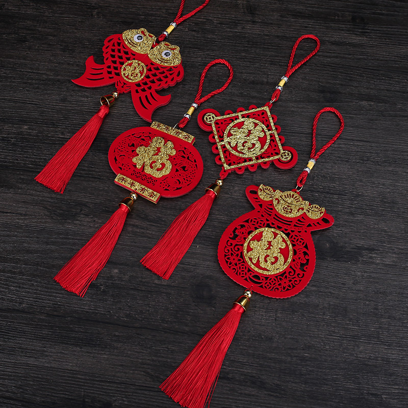 新年中国结福字福带年货挂饰灯笼