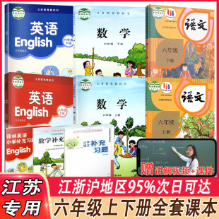 2024新版苏教版小学六年级上下册全套课本+补充习题小学6六年级上册下册语文部编人教版+数学苏教版+英语译林版全套课本教材教科书