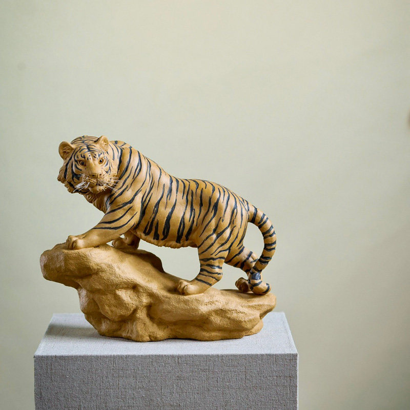 宜兴精品原矿紫砂雕塑纯手工茶宠茶玩黄金段步步高升茶具摆件