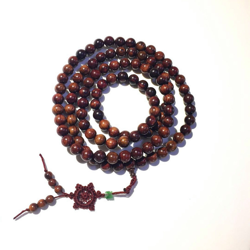 108颗佛珠念珠打坐修行念经紫檀柳木珠手串出家僧人法师挂珠手持