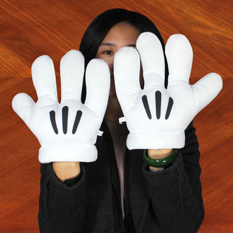白色米老鼠小手套米奇舞蹈卡通大手掌节目活动表演道具新年大手套